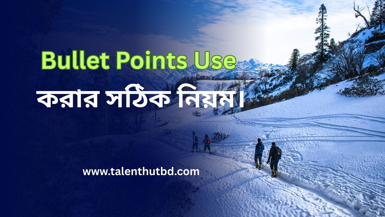 Bullet Points Use করার সঠিক নিয়ম।