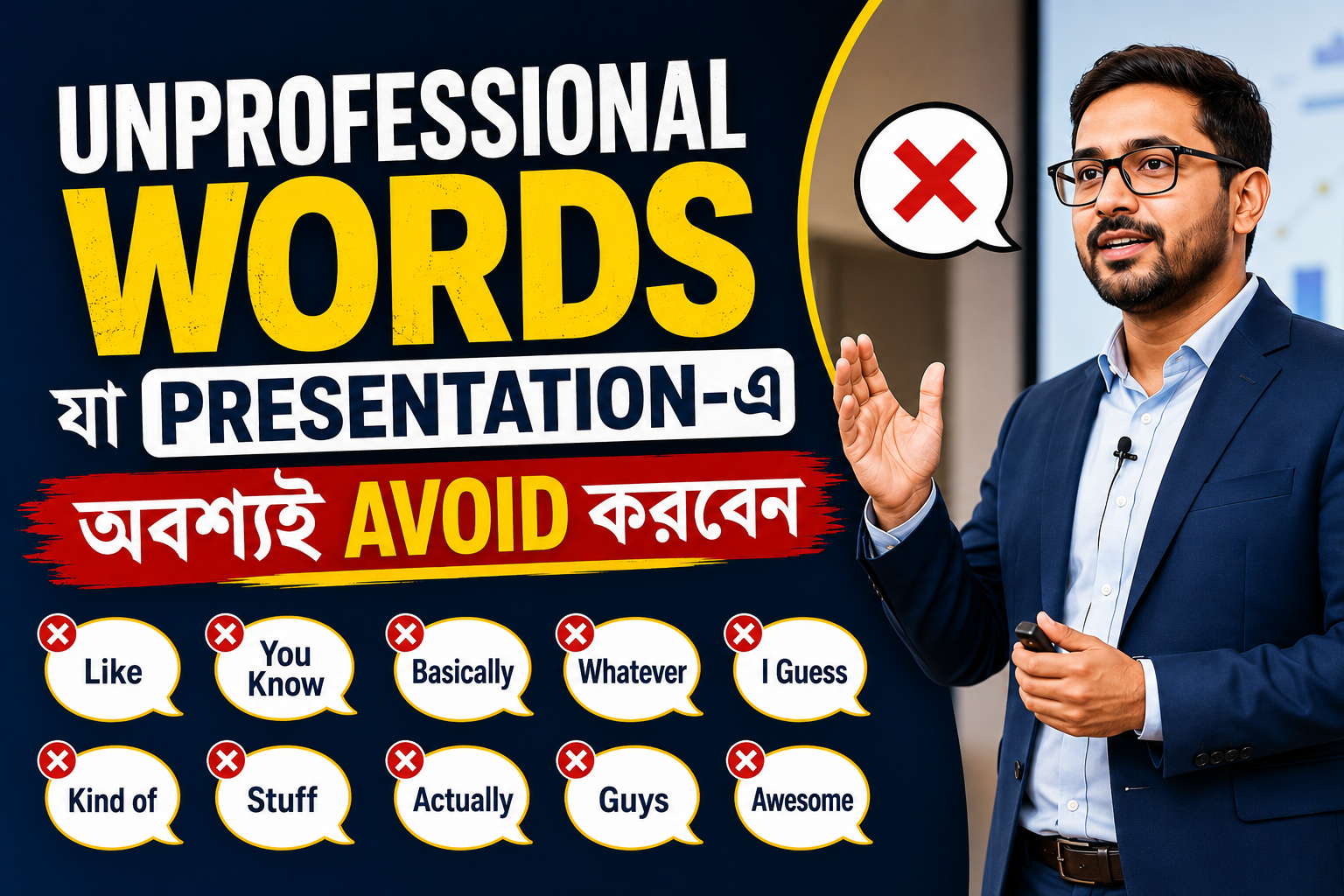 Unprofessional Words যা Presentation-এ অবশ্যই Avoid করবেন।